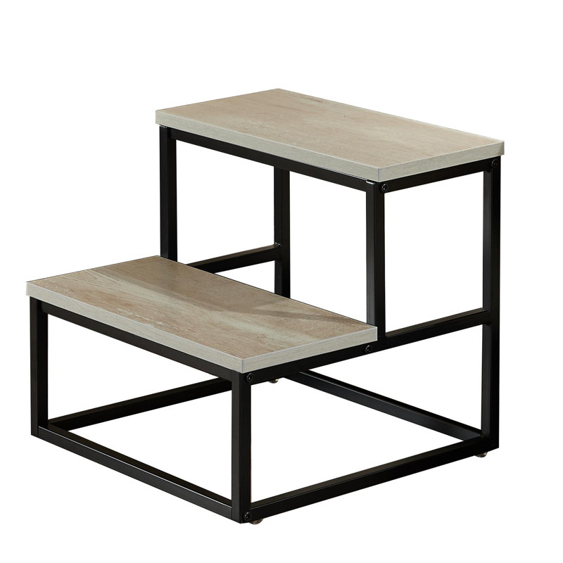 Tabouret industriel à deux marches Axel, Blanc
