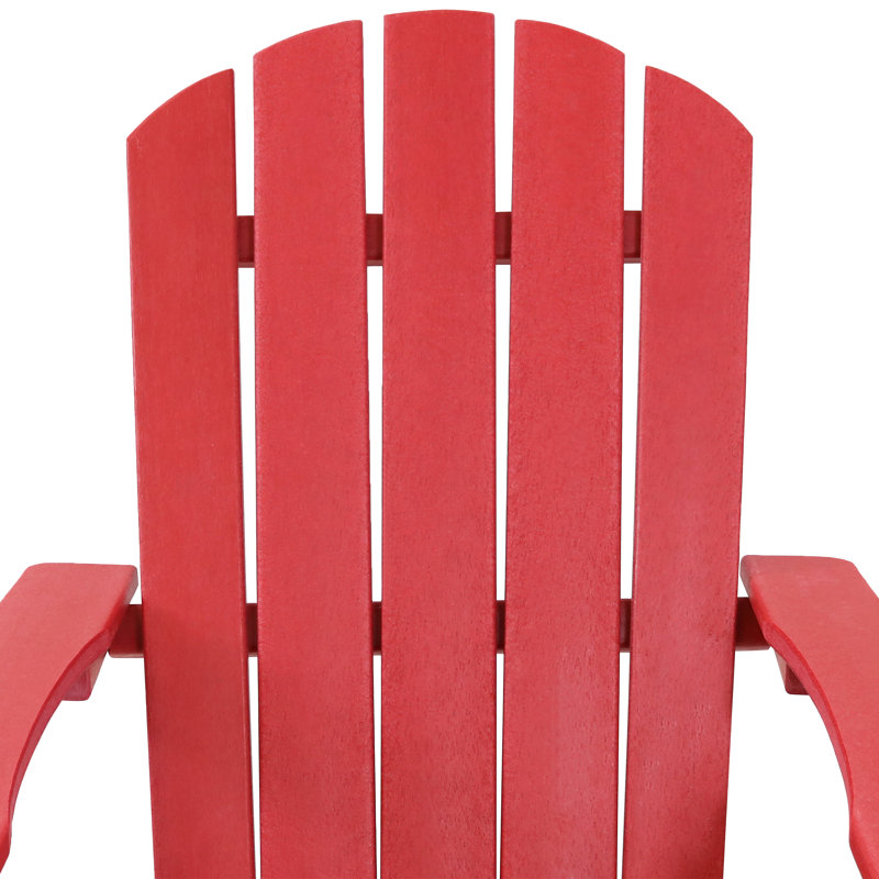 Chaise Adirondack en PEHD résistant aux intempéries avec porte-gobelet - Rouge / Blanc, Rouge / blanc