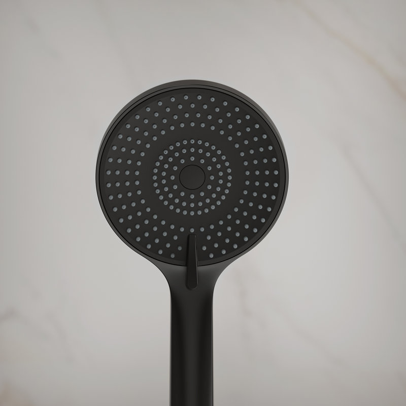 Ensemble de garniture de douche murale, pomme de douche à pluie 10 "avec barre coulissante et poignée de douche , Noir mat