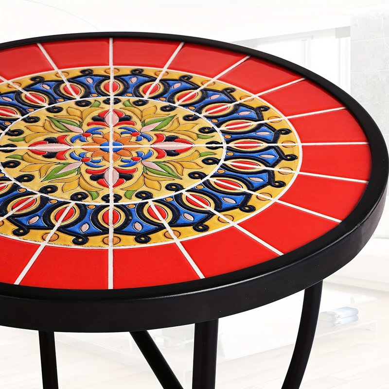 Round Outdoor Side Table , 3.54 " W 16.61 " D