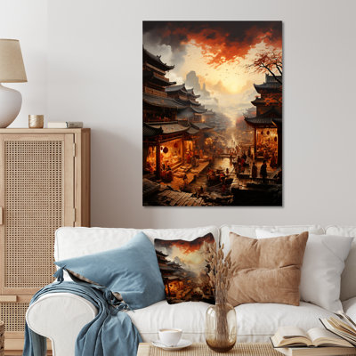 Chine, ancienne dynastie, paysage 4 - Art mural en porcelaine