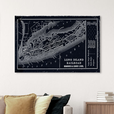 « long island rail map », impression sur toile