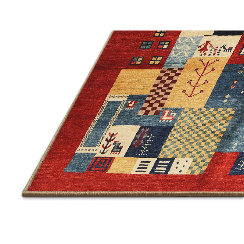 Tapis contemporain beige / brun / gris, Rectangle 4 pi x 6 pi