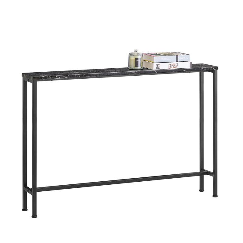 Abingt 120cm Console Table, Black, 80cm H x 120cm W x 20cm D, Marble Black