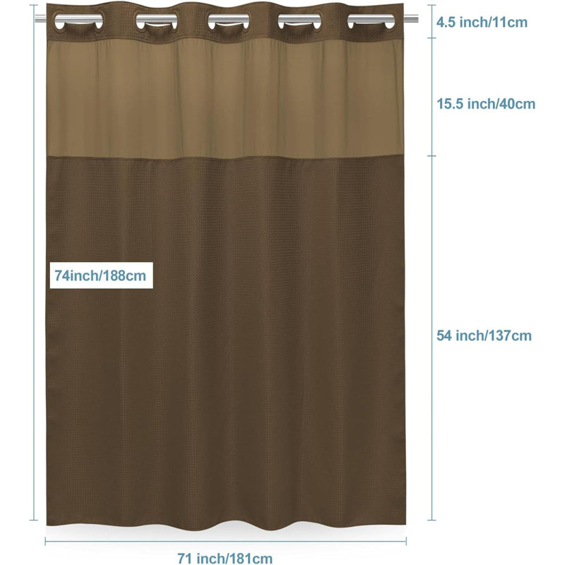 Rideau de douche No Hook, Brun