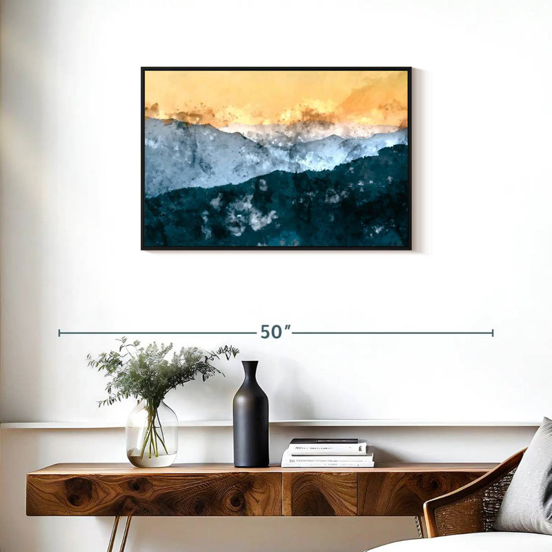 Montagne Chianna, 31 po x 21 po, Cadre flottant noir