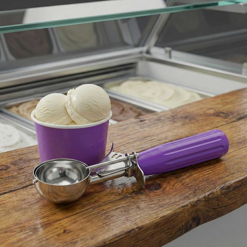 Pelle à portion de 0,86 oz pour restaurant, 1 cuillère à biscuits en acier inoxydable à dégagement de déclenchement - avec poignée d'orchidée, fer à repasser en acier inoxydable, pour le contrôle des portions, la pâte à biscuits, la pâte à petits gâteaux ou la crème glacée