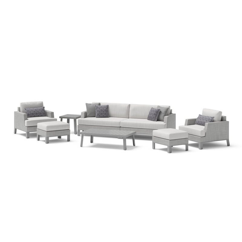 Ensemble de sièges d'extérieur 8 pièces Portofino Sling Sunbrella - Gris espace