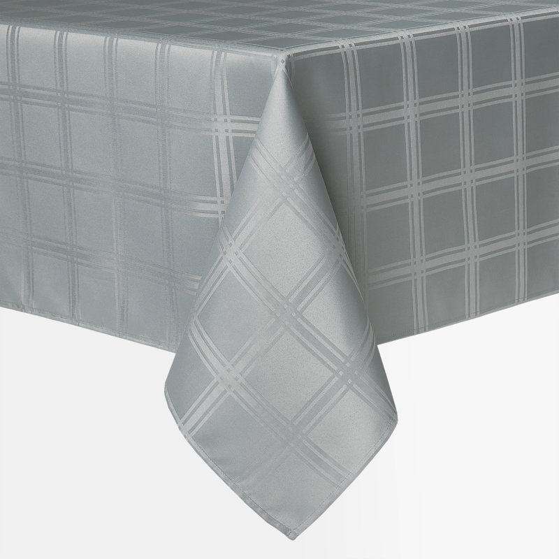 Mastin Plaid Tablecloth, Gray, 160" x 60"