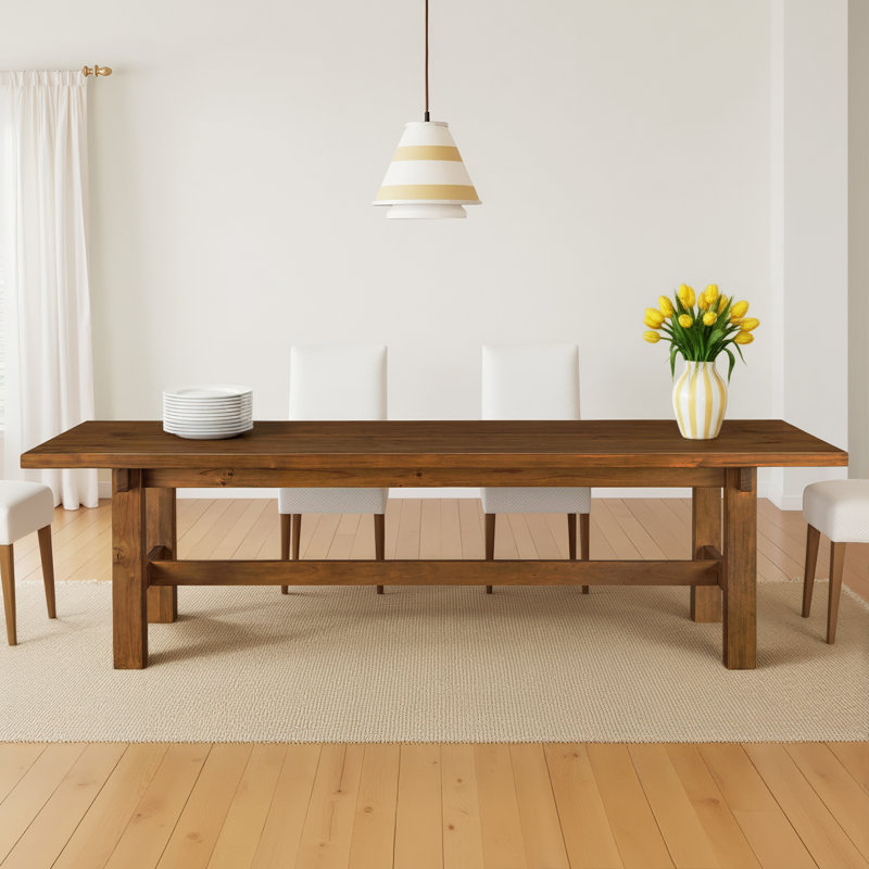 Octavia Rectangular Solid Wood Dining Table, 42" W x 109" L