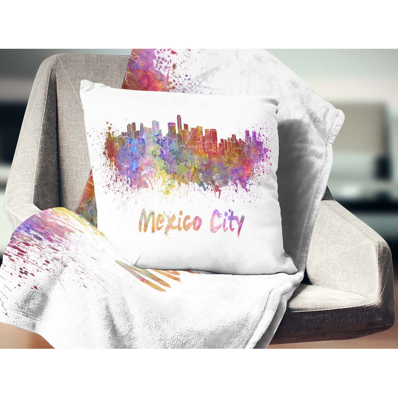 Coussin d’horizon de mexico city cityscape, 16 po x 1 po, Coussin décoratif