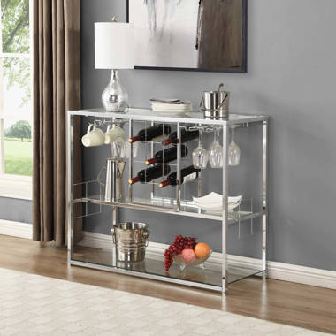 Marialice Lacquer and Leatherette Mini Bar Orren Ellis Color: White