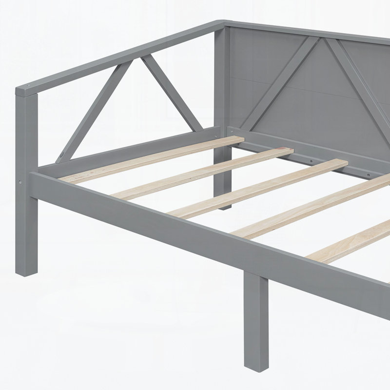 Lit de jour en bois, gris, Simple
