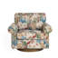 Fauteuil pivotant rembourré avec accoudoirs roulés et garniture cloutée-133953218