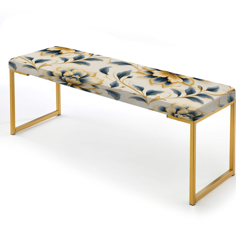 Banc floral rembourré or, Motifs contemporains motif victorien neuvième