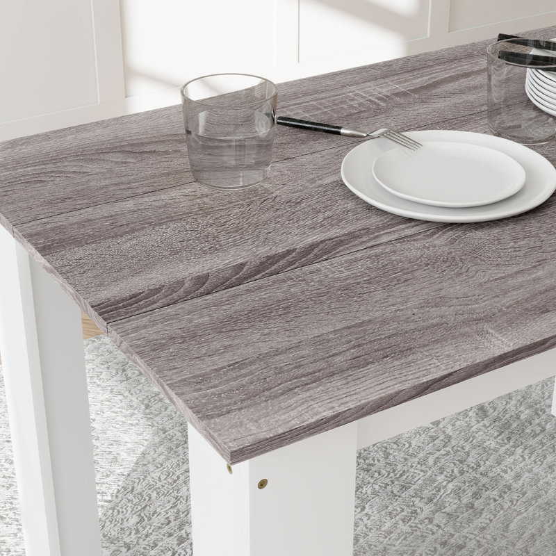 Table de salle à manger moderne pour 4 à 6 personnes avec plateau plaqué, gris