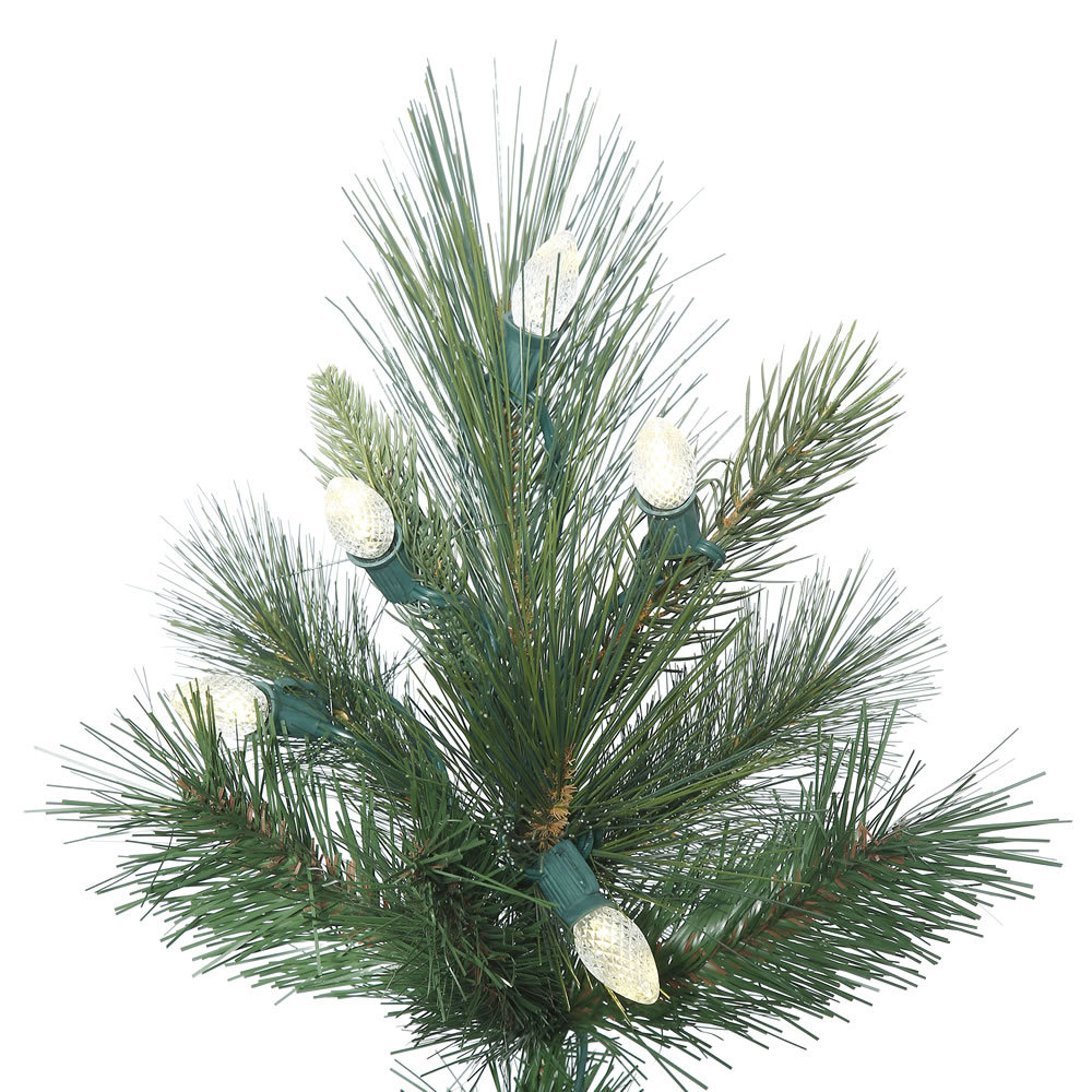 Lighted Artificial Pine Christmas Tree, 7.5' H, Clear/White Lights