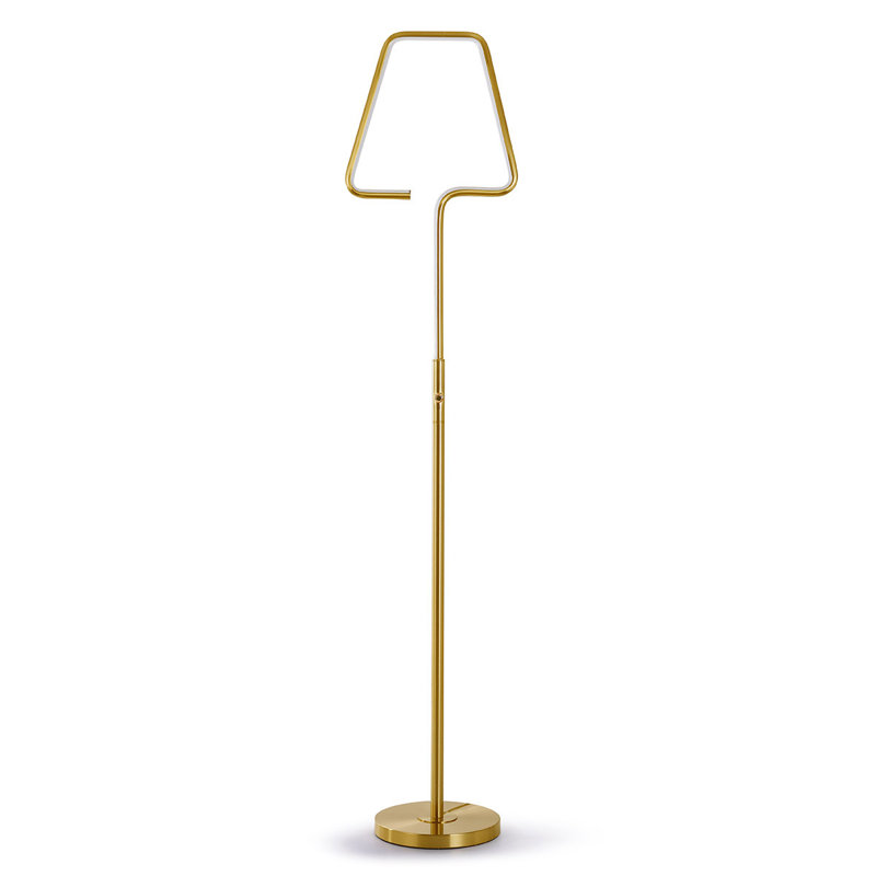 Lampe DEL sur pied 63 po Jakaylon, Laiton brossé