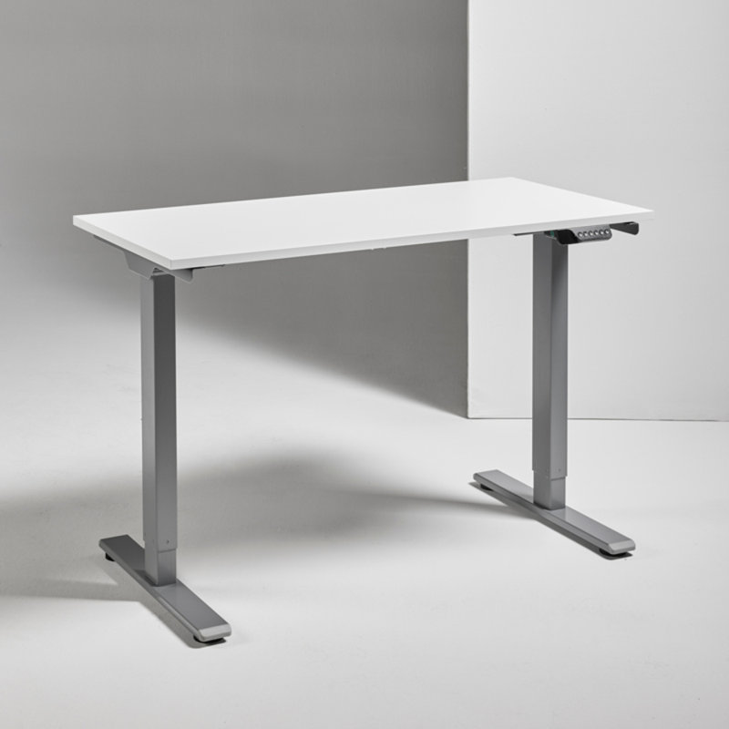 eFloat Standing Desk, 48" W x 24" D, White Laminate