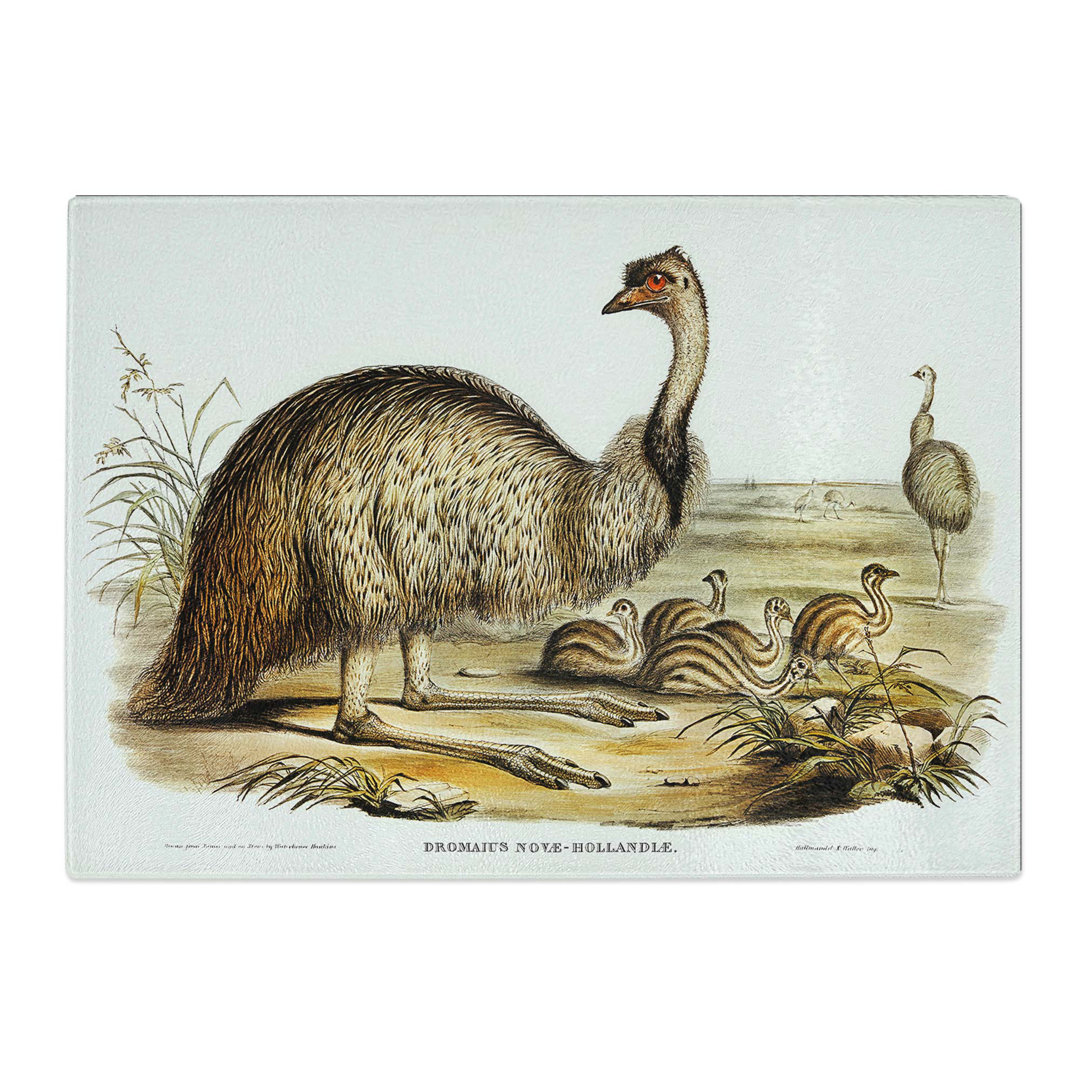 Tempered Glass the Emu by Elizabeth Gould Chopping Board