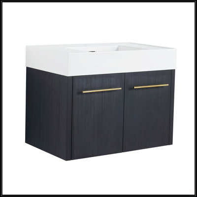 30 Inch Wall-Mounted Bathroom Vanity With Sink