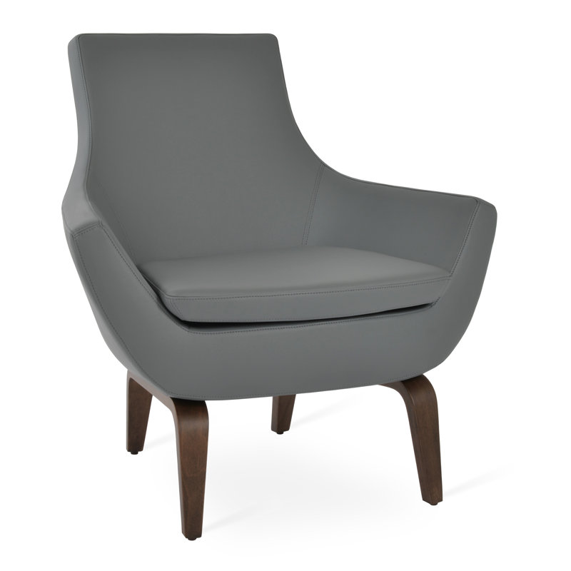 Fauteuil Rebecca, Similicuir gris