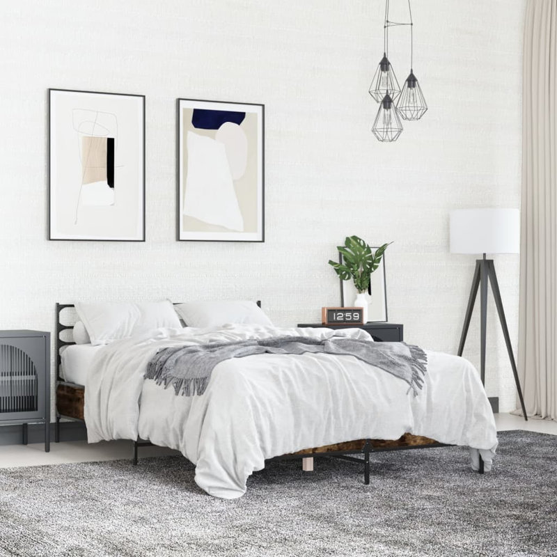 Achillefs Bed, Small Double (4'), Smoked Oak
