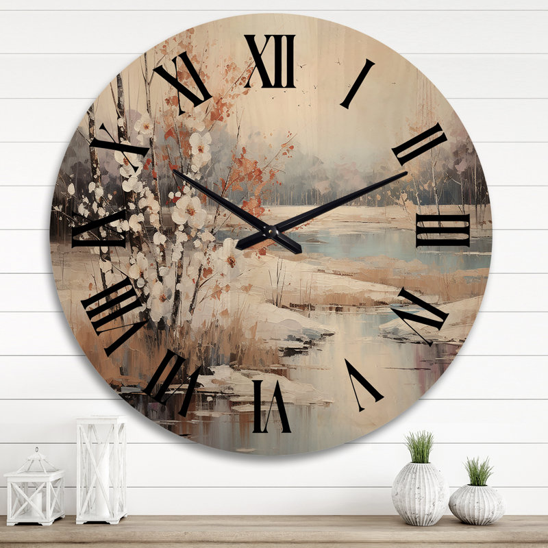 Horloge murale en bois massif Marzi, Très grand