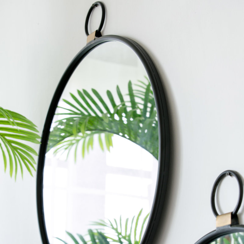 24" x 27" Wall Mirror with Black Frame, Contemporary Minimalist Accent Mirror for Living Room, Foyer, Entryway, Bedroom