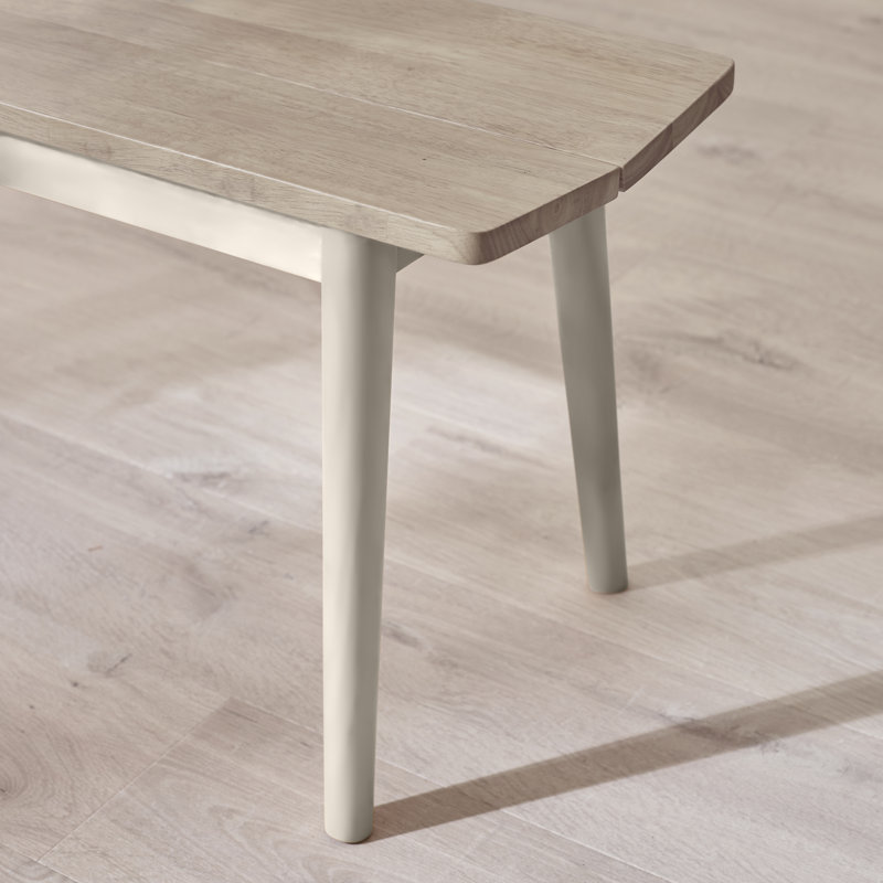 Drea Small Walnut Effect Wooden Dining Table With 2 Chairs & Bench - Traditional Rustic Farmhouse Style, White/Gray