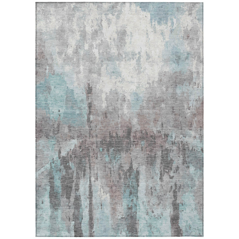 Machine Washable Indoor/Outdoor Pablo ACN2284 Abstract Rug, Rectangle 5' x 7'6"