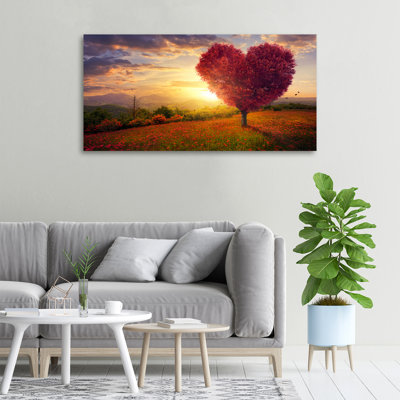 Tree Field Heart - No Frame Print on Canvas