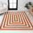 Isibeal Modern Classic Mitre Stripe Terracotta/Ivory Rug-1931684836