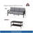 2 Piece Outdoor Patio Set, 70” All-Weather Metal 3-Seat Metal Patio Sofa And Rectangular Coffee Table , Black Frame With Gray Cushions-1904863642-1904863643