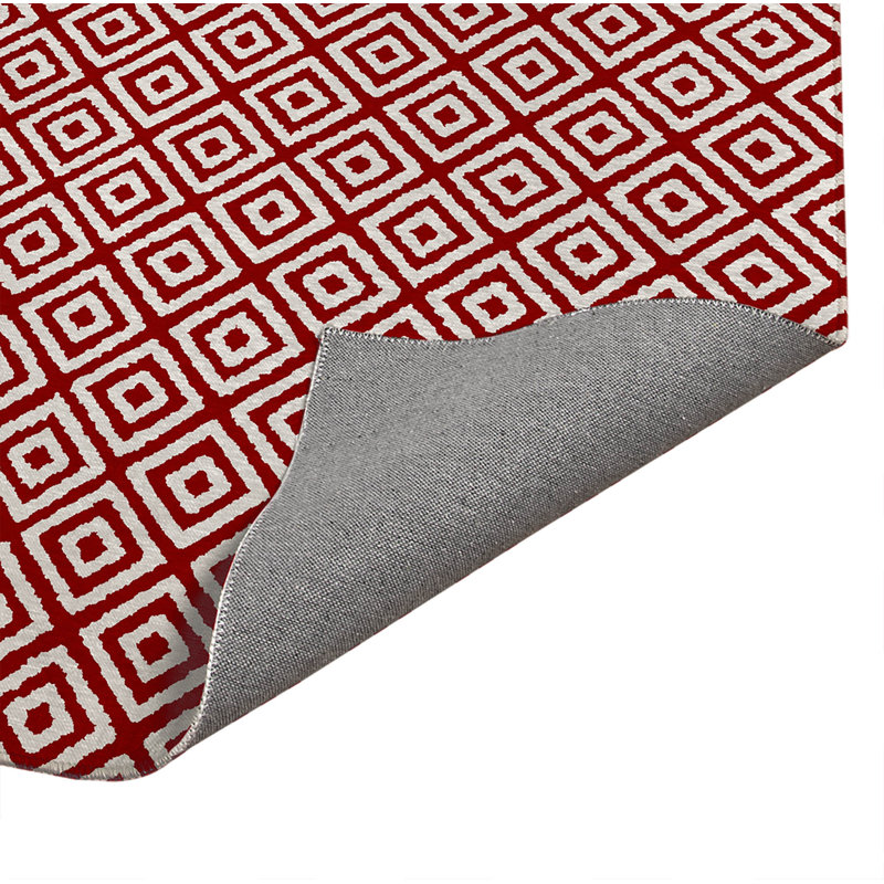 Tapis de cuisine Ikat, Rouge canneberge, Rectangle 5 pi x 7 pi