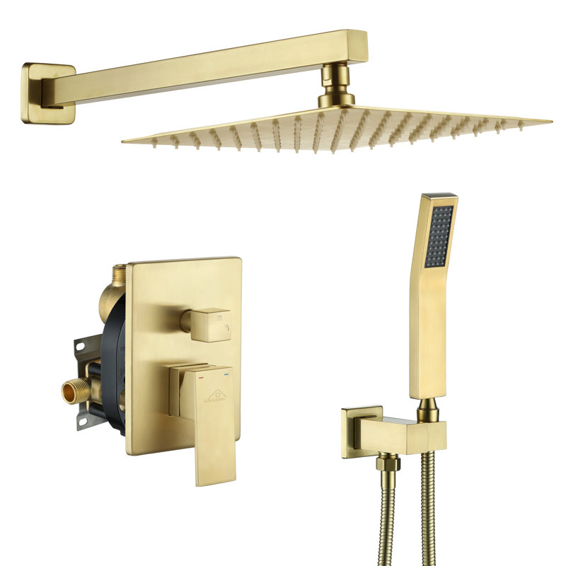 All-In-One Kit with Rough in-Valve, Brushed Gold