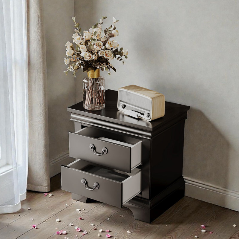 Table de chevet classique, Noir