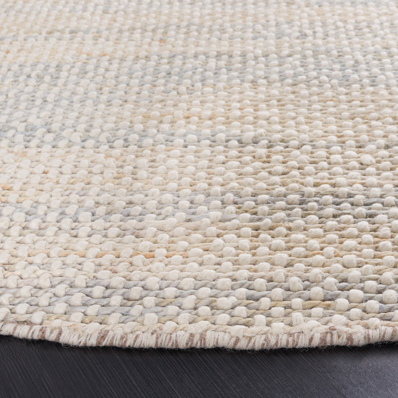 Charvik Handmade Area Rug in Natural/Light Gray, Round 6'