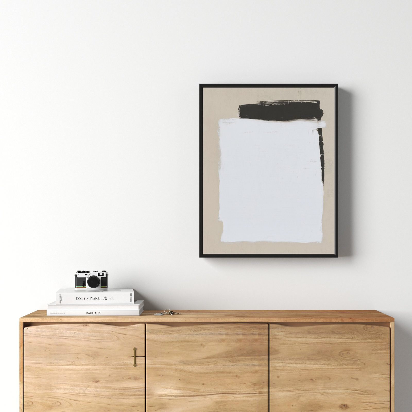 Two Mirrors, 29.5" H x 23.5" W, Framed Canvas, Black