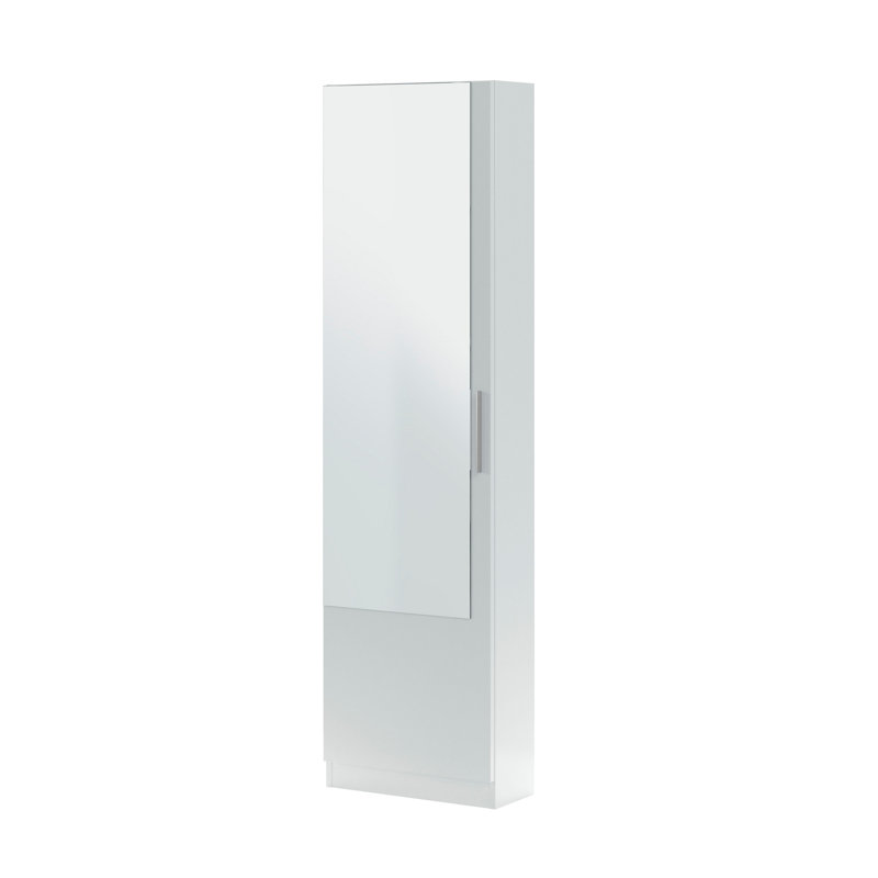 16 Pair Shoe Storage Cabinet, White