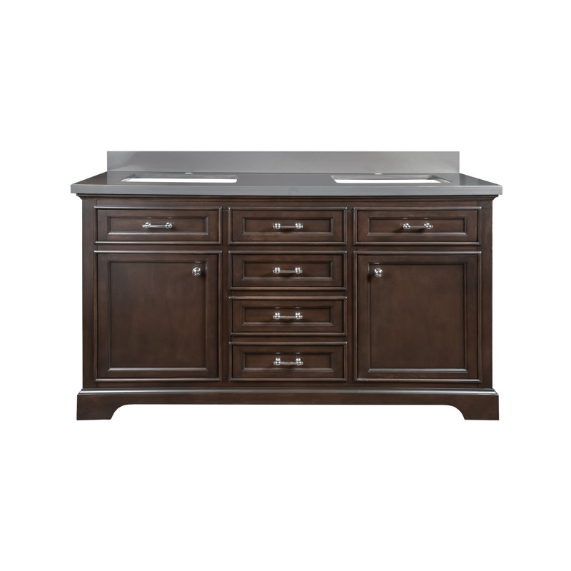 Ensemble de meuble-lavabo double 61 po Harkness, Gris calypso