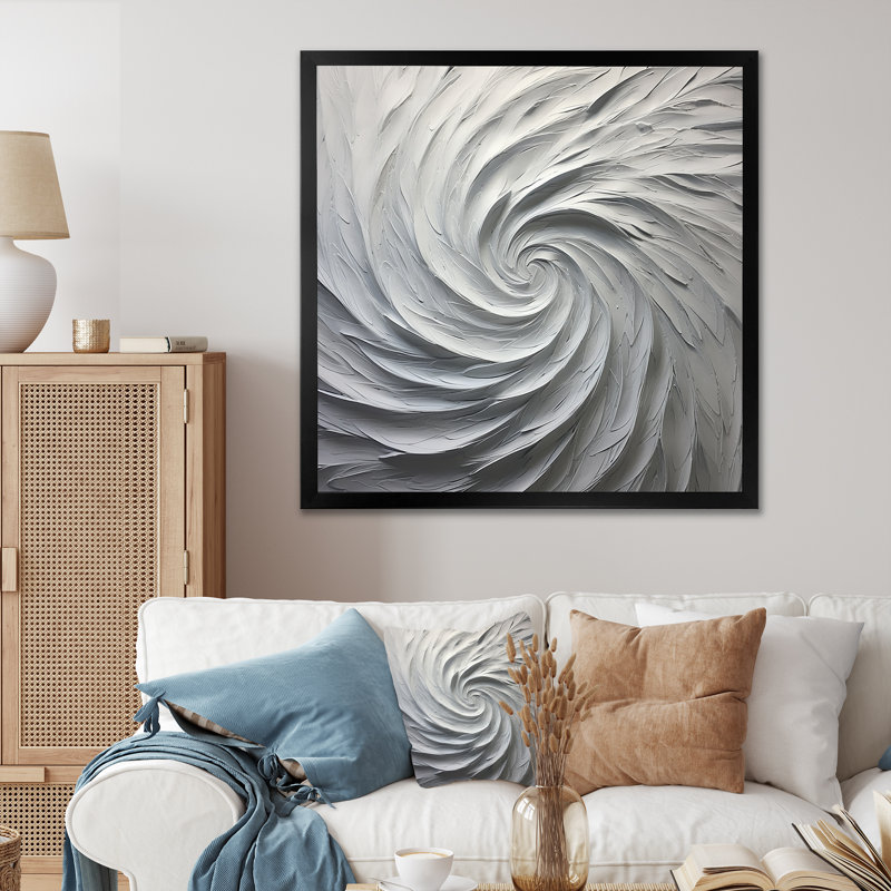 Cidalia - spirales abstraites, impressions sur toile_106236, Impression noire sur toile encadrée, H 24 po x l 24 po x P 1 po