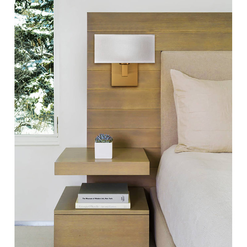 Ensemble de 2 appliques murales dorées avec abat-jour en tissu