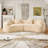 2-Piece Curved Compressed Sectional Sofa, Symmetrical Modular Design-413367905