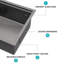 Évier de cuisine noir Gunmetal - station de travail à simple cuve encastrable 28 po x 18 po x 10 po