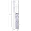 Rangement de salle de bain de 54 po de hauteur - Organisateur de plancher étroit, tablette blanche à 2 niveaux et tiroirs pour armoire de toilette compacte