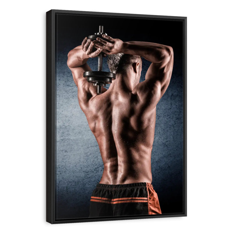 Tricep Exercise, Floating Frame Black, 29" X 43"