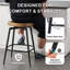 Lennon 63.5cm Swivel Counter Stools Solid Wood Saddle Seat with Steel Frame and Footrest-2097317861
