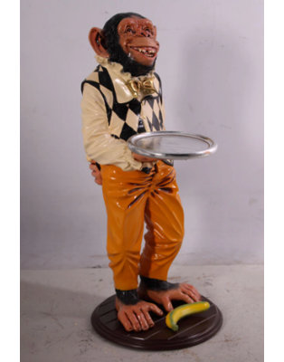 Large Monkey Butler Life Size Statue