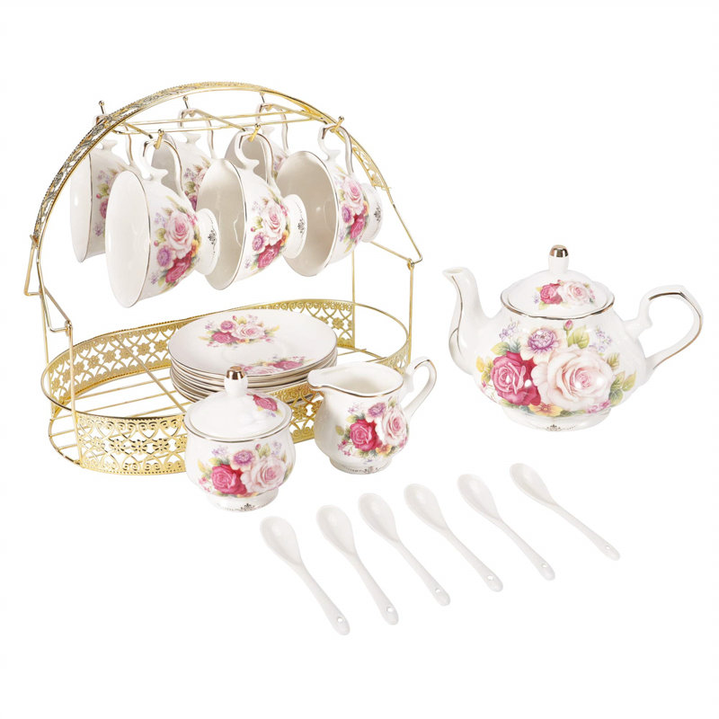 UFENGKE Bone China Tea Set - Elegant Design, Complete Package, Charming Gift, Traditional Craft, Versatile Usage